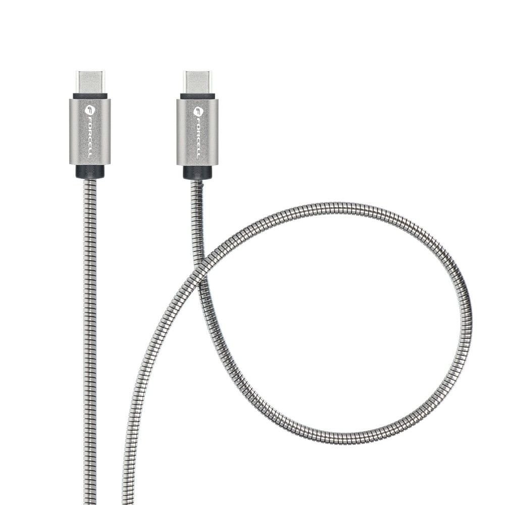FORCELL C237 F-ENERGY Metal καλώδιο Type C σε Type C PD QC4.0 3A 60W 1m ασημί