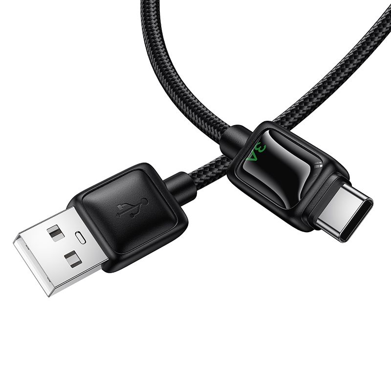 Καλώδιο USB-A σε USB-C Hoco 3A 1,2m με Οθόνη Έντασης Ρεύματος U146 Μαύρο - Image 6