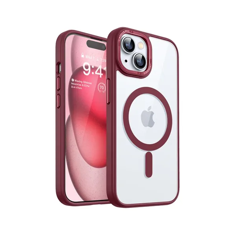 Mag Case Θήκη Σιλικόνης για iPhone 16 Plus με Προστασία Κάμερας Kickstand – Bordeaux Open Ring - Image 3