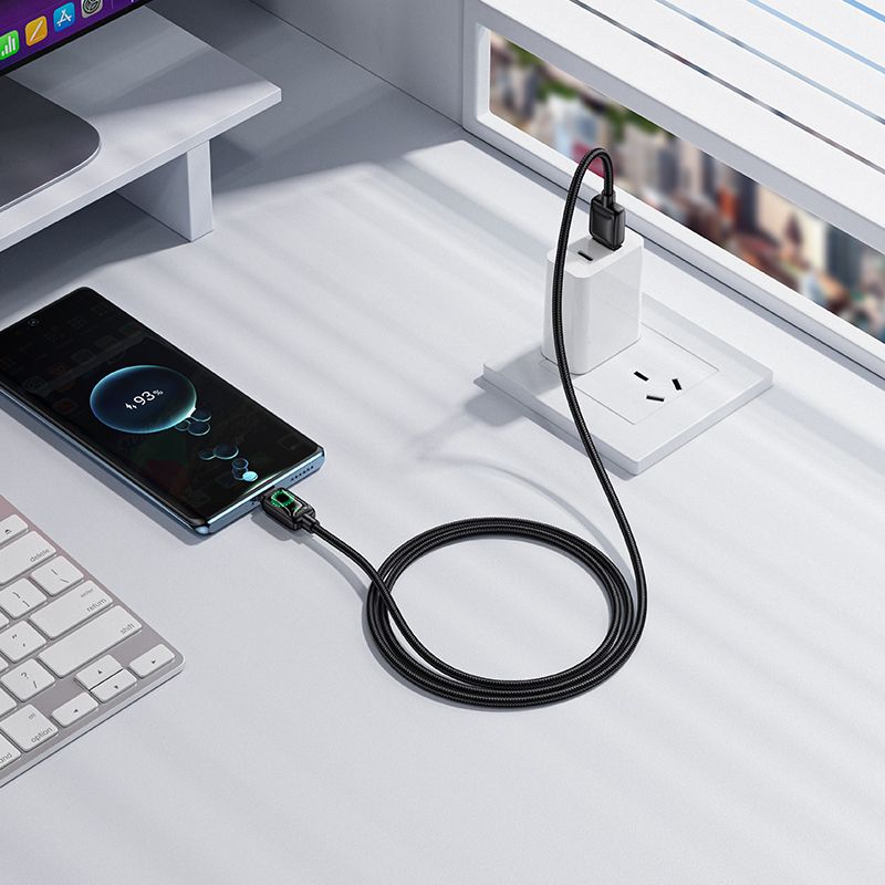 Καλώδιο USB-A σε USB-C Hoco 3A 1,2m με Οθόνη Έντασης Ρεύματος U146 Μαύρο - Image 9