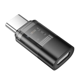 Hoco UA36D Adapter USB-C σε Lightning διαφανές μαύρο