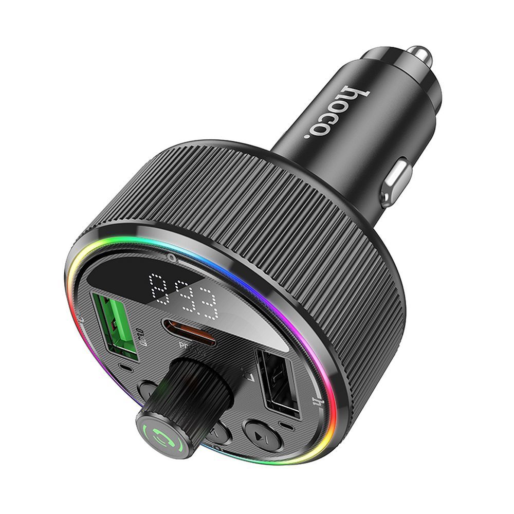 Hoco FM πομπός αυτοκινήτου Bluetooth 2x USB-A + Type-C PD QC3.0 30W E82 μαύρο - Image 4