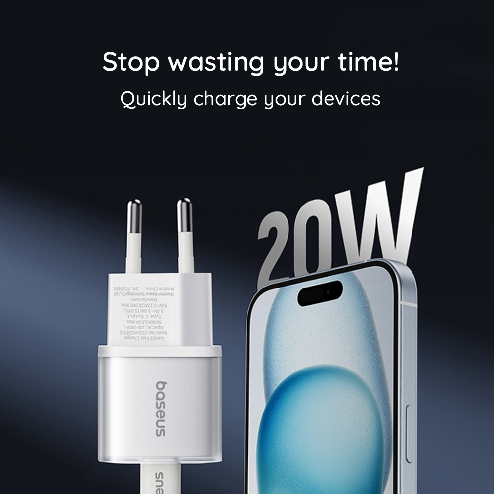 BASEUS 220V 20W, USB-C, GaN5s black – P10162503113-00 - Image 7