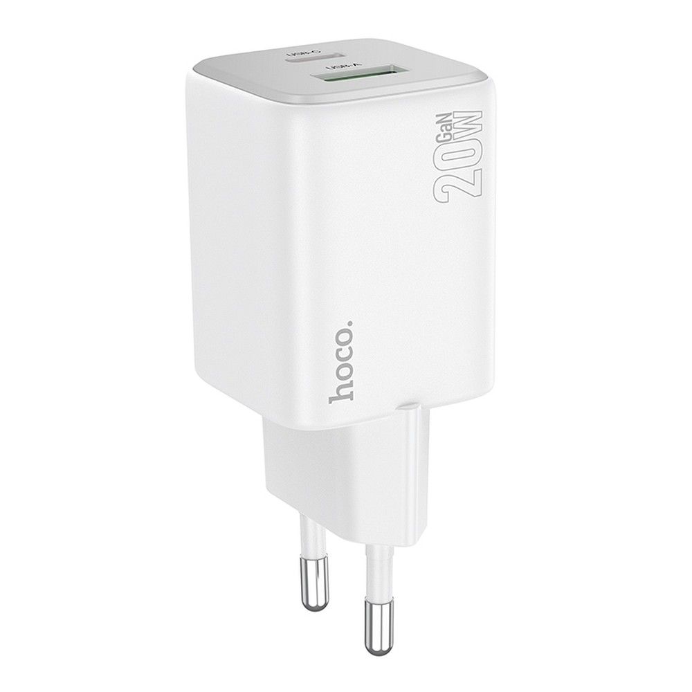 HOCO N41 φορτιστής USB-A + Type-C PD QC 3A 20W λευκός - Image 3