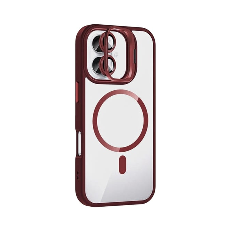 Mag Case Θήκη Σιλικόνης για iPhone 16 Plus με Προστασία Κάμερας Kickstand – Bordeaux Open Ring - Image 2