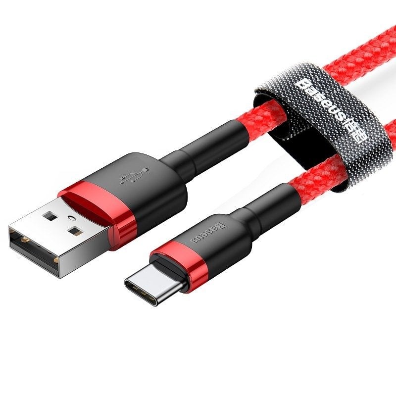 BASEUS Cable USB-A – Type-C, 2m, 2A, Cafule, CATKLF-C09 red - Image 2