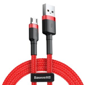 BASEUS Cable USB-A – Micro USB, 1m, 2.4A, Cafule, CAMKLF-B09 red