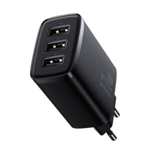 BASEUS 220V 17W, 3xUSB-A, Compact Series, black – CCXJ020101