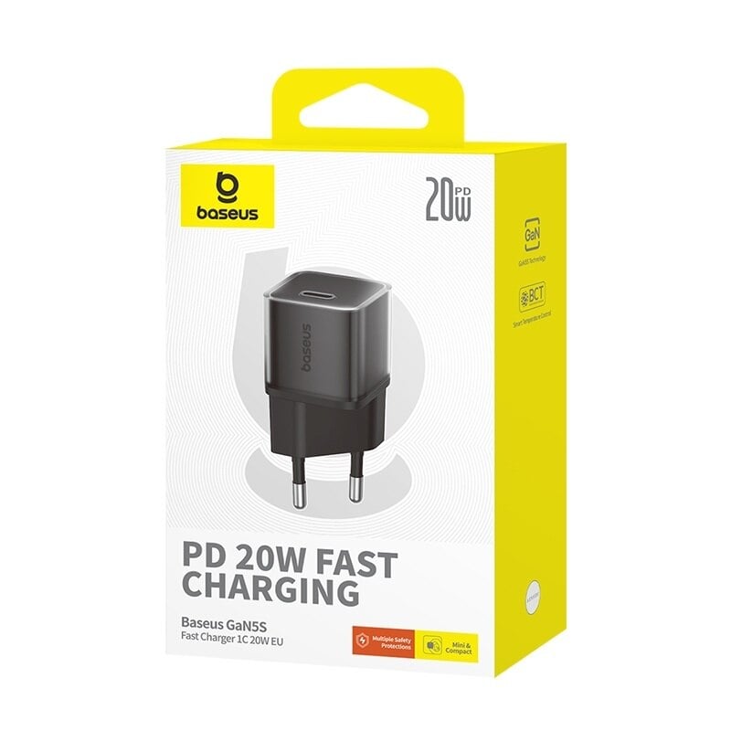 BASEUS 220V 20W, USB-C, GaN5s black – P10162503113-00 - Image 2