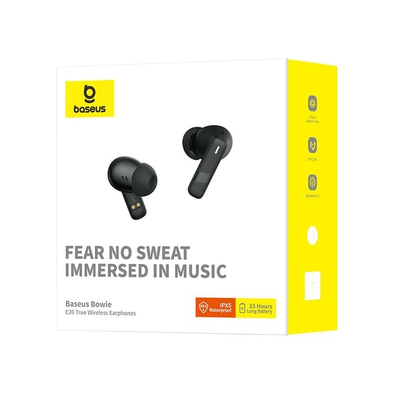 BASEUS Bluetooth HF Bowie E20 TWS + 2 ENC Mics black – A00069700113-00 - Image 2