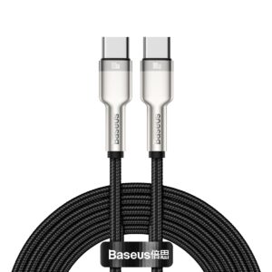 BASEUS Cable Type-C – Type-C, 1m, 100W, Cafule Metal (black) – CATJK-C01