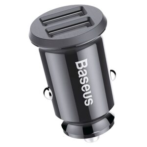 BASEUS 12V 15.5W, 2xUSB-A, Grain Car, black – CCALL-ML01