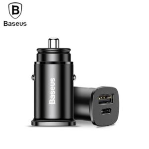 BASEUS 12V 30W, USB-A + USB-C, black – CCALL-YS01