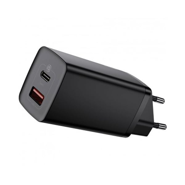 BASEUS 220V 65W, USB-A + USB-C, GaN2 Lite, black – CCGAN2L-B01