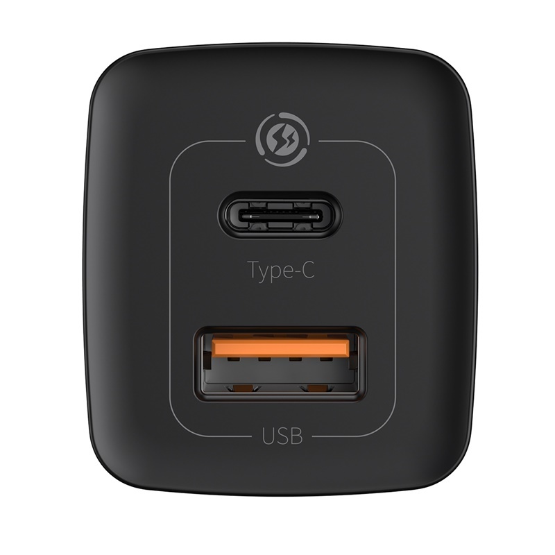 BASEUS 220V 65W, USB-A + USB-C, GaN2 Lite, black – CCGAN2L-B01 - Image 3
