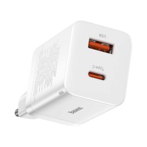 BASEUS 220V 30W, USB-C + USB-A, Super Si Pro, white – CCSUPP-E02
