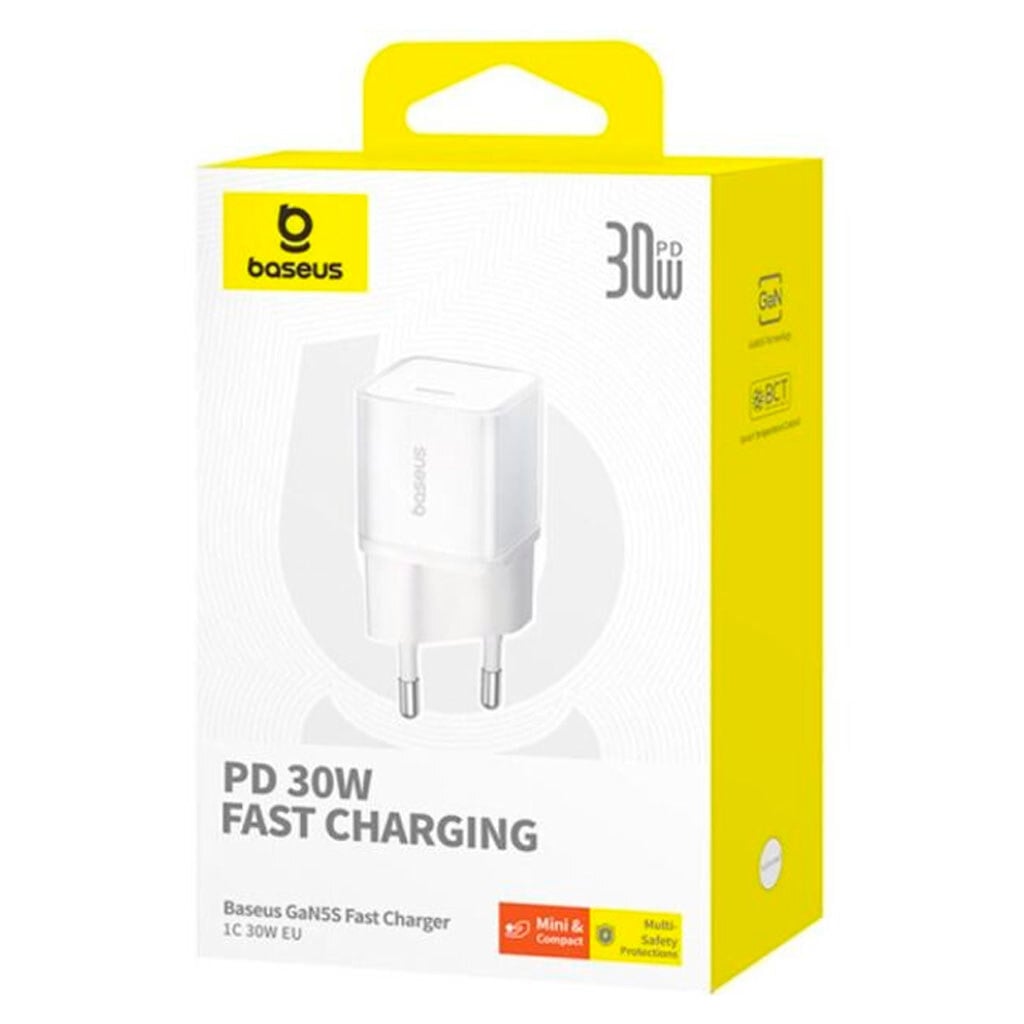 BASEUS 220V 30W, USB-C, GaN5s white – P10162504213-00 - Image 2