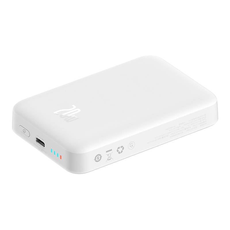 BASEUS Power Bank 10000mAh 20W, Magnetic Mini Wireless white – PPCX070002
