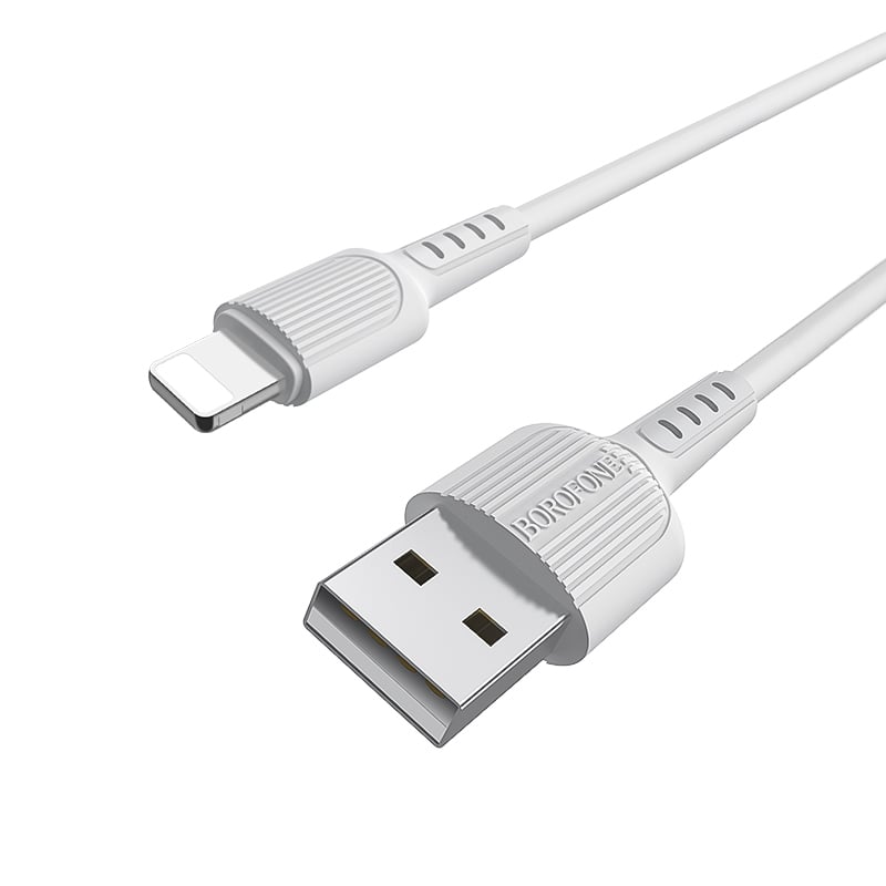 Borofone Cable BX16 Easy – USB to Lightning – 2A 1 μέτρο λευκό