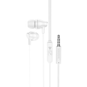Borofone Earphones BM61 Wanderer με βύσμα 3.5mm και μικρόφωνο, λευκά