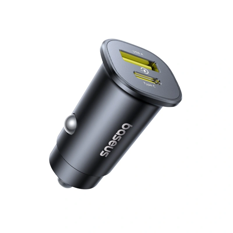 BASEUS 12V 30W, USB-A + USB-C, GoTrip DP1 black – C00072300123-00