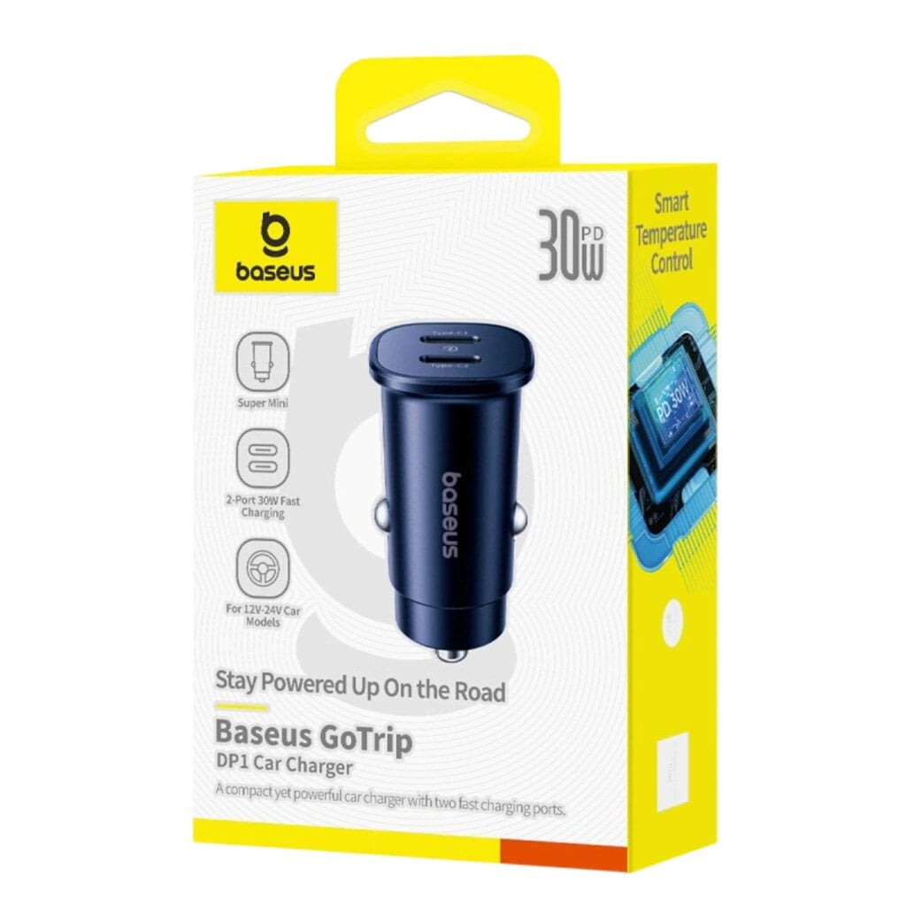BASEUS 12V 30W, 2xUSB-C, GoTrip DP1 cosmic black – C00072300123-01 - Image 2
