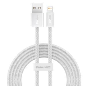 BASEUS Καλώδιο USB-A – Lightning, 1m, 2.4A, Dynamic (λευκό) – CALD000402