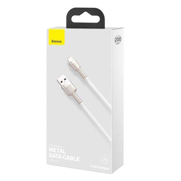 BASEUS Cable USB-A – Lightning, 1m, 2.4A, CAFULE (λευκό) – CALJK-A02 - Image 2