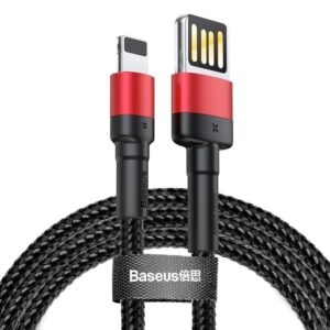 BASEUS Cable USB-A – Lightning, 1m, 2.4A, CAFULE, CALKLF-G91 black+red