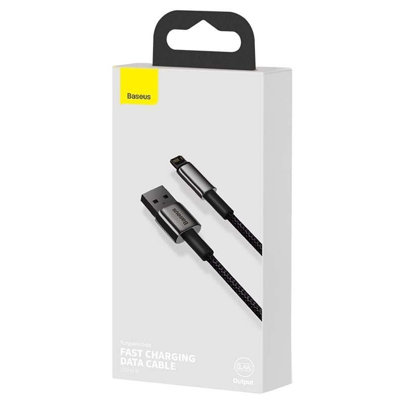 BASEUS Cable USB-A – Lightning, 2m, 2.4A, Tungsten Gold (black) – CALWJ-A01 - Image 2