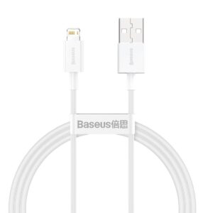 BASEUS Cable USB-A – Lightning, 1m, 2.4A, Superior (λευκό) – CALYS-A02