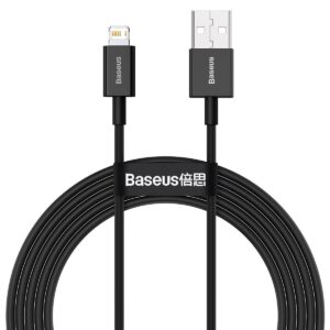 BASEUS Καλώδιο USB-A – Lightning, 2m, 2.4A, Superior (μαύρο) – CALYS-C01