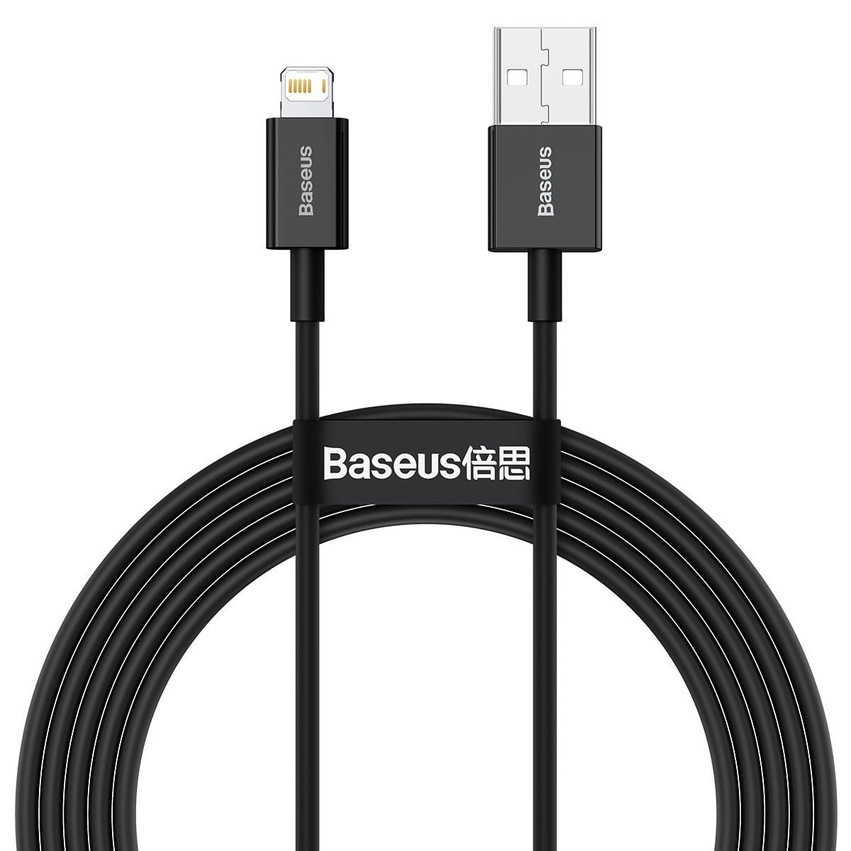 BASEUS Καλώδιο USB-A – Lightning, 2m, 2.4A, Superior (μαύρο) – CALYS-C01