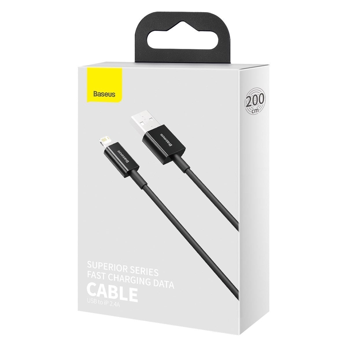 BASEUS Καλώδιο USB-A – Lightning, 2m, 2.4A, Superior (μαύρο) – CALYS-C01 - Image 2
