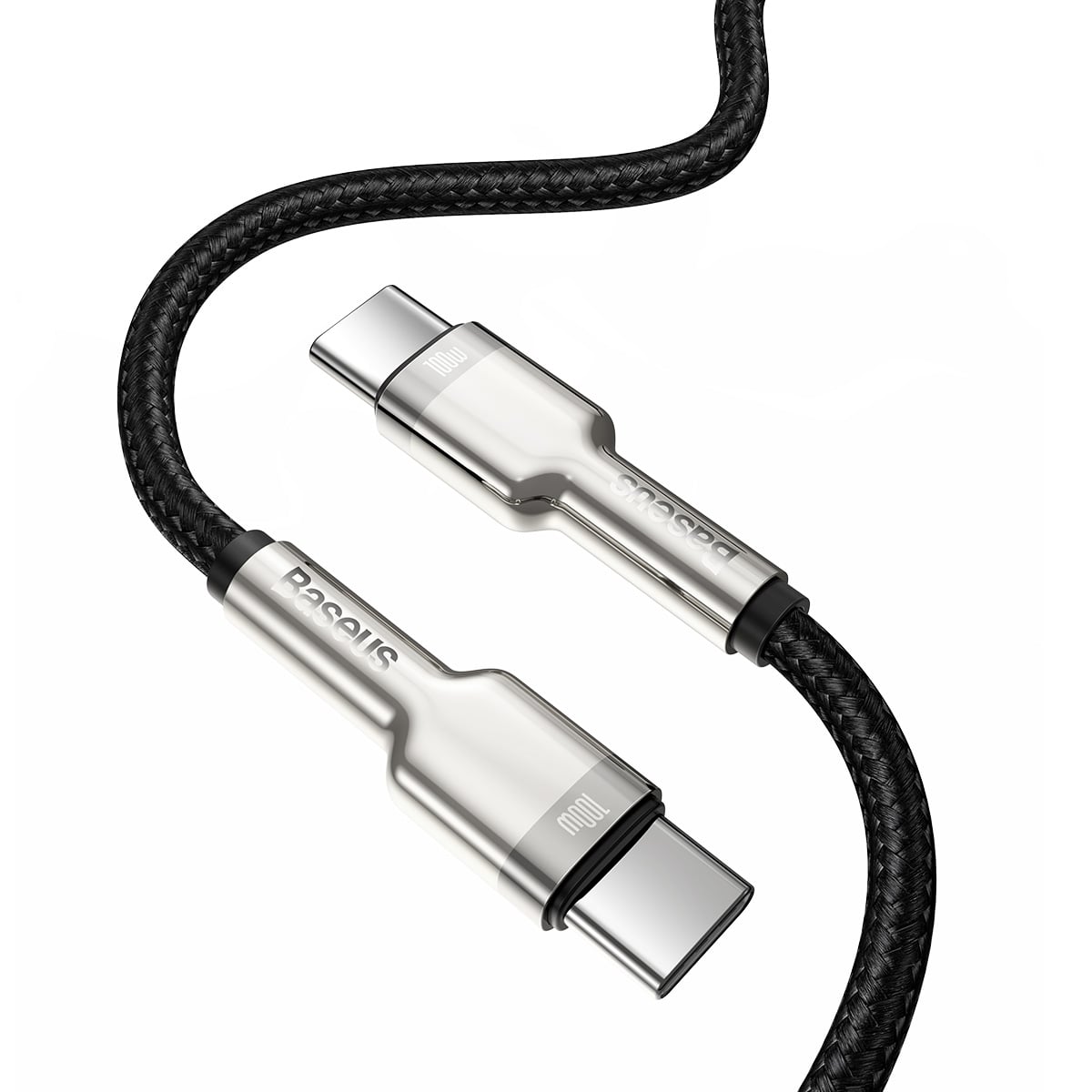 BASEUS Cable Type-C – Type-C, 2m, 100W, Cafule Metal (black) – CATJK-D01