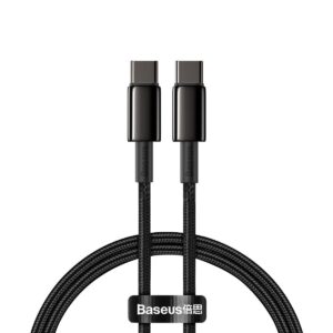 BASEUS Cable Type-C – Type-C, 2m, 100W, Tungsten Gold (black) – CATWJ-A01