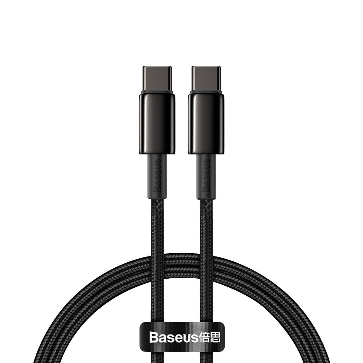 BASEUS Cable Type-C – Type-C, 2m, 100W, Tungsten Gold (black) – CATWJ-A01