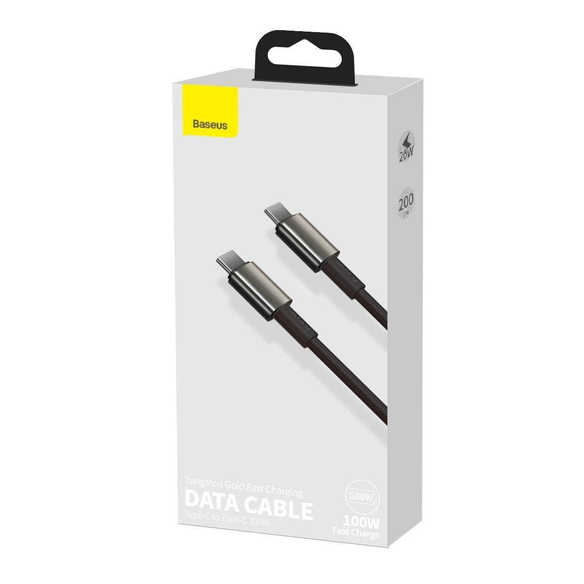 BASEUS Cable Type-C – Type-C, 2m, 100W, Tungsten Gold (black) – CATWJ-A01 - Image 2