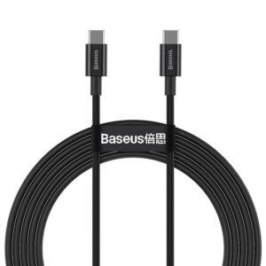 BASEUS Cable Type-C – Type-C, 1m, 100W, Superior S (black) – CATYS-B01