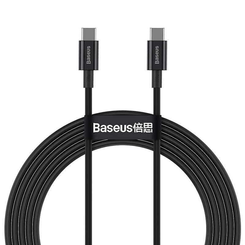 BASEUS Cable Type-C – Type-C, 1m, 100W, Superior S (black) – CATYS-B01