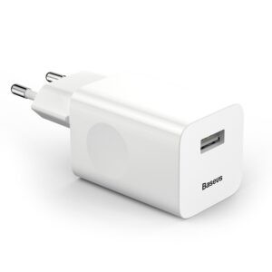 BASEUS 220V 24W, 1*USB-Α, Quick Charger (λευκό) – CCALL-BX02