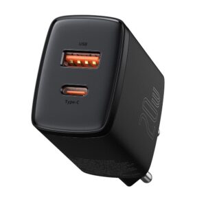 BASEUS 220V 20W, 1*USB-A + 1*USB-C, Compact (black) – CCXJ-B01