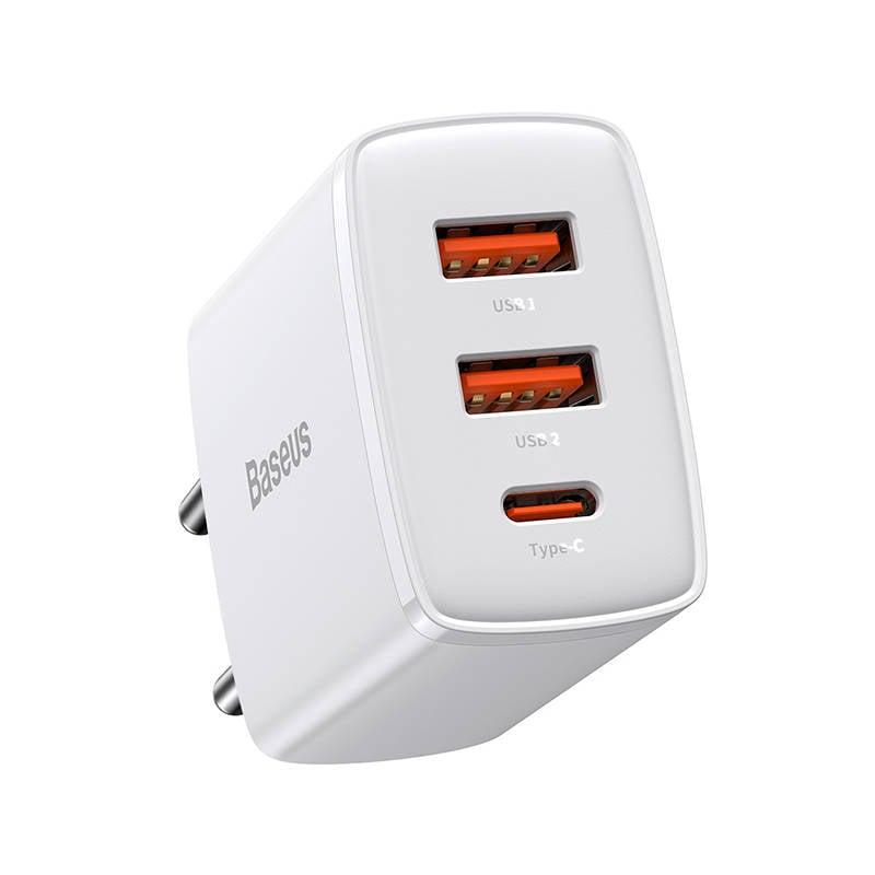 BASEUS 220V 30W, 2*USB-A + 1*USB-C, Compact Series (white) – CCXJ-E02