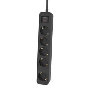 Philips CHP2154B/GRS Πολύπριζο 5 Θέσεων με Διακόπτη & Παιδική Προστασία, Καλώδιο 1,5 m (Μαύρο)