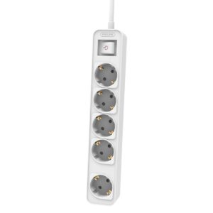 Philips CHP2154W/GRS Πολύπριζο 5 Θέσεων με Διακόπτη & Παιδική Προστασία, Καλώδιο 1,5 m (Άσπρο)