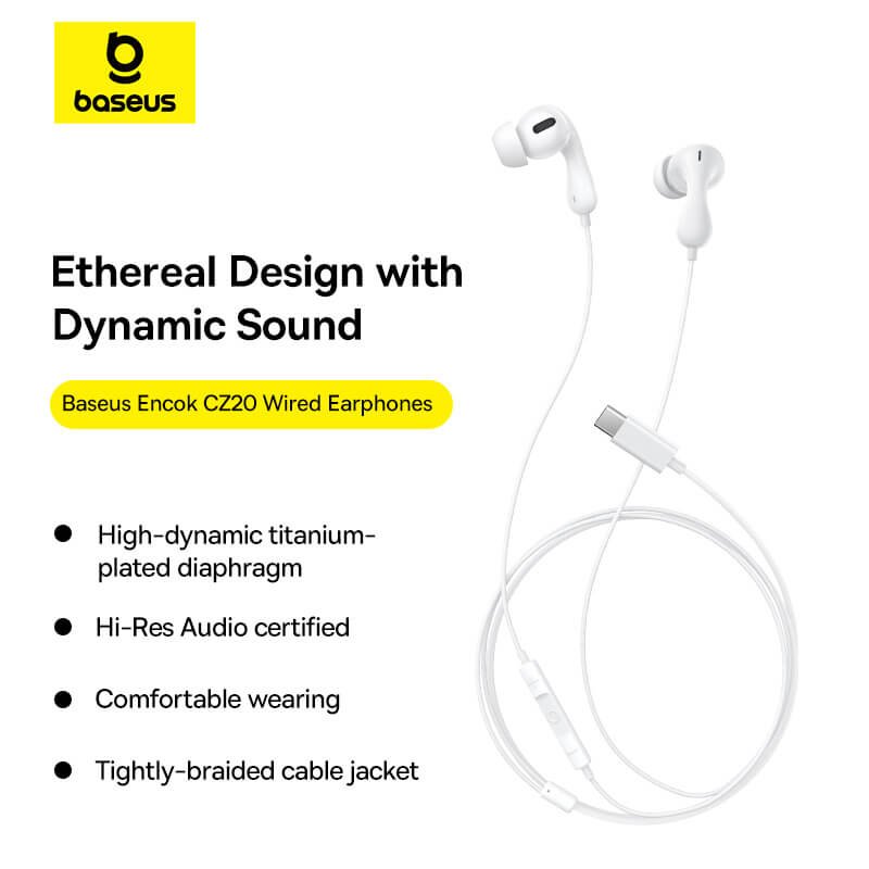 BASEUS HF Type-C, Encok CZ20 white – A00171400213-00 - Image 10