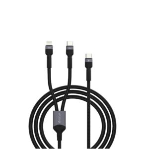 Devia 2in1 καλώδιο Extreme EC648 USB-C + USB-C – Lightning 1,2m 3A μαύρο