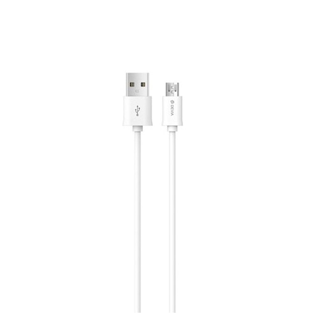 Devia καλώδιο Smart EC081 USB-A – MicroUSB 1m 2,1A λευκό
