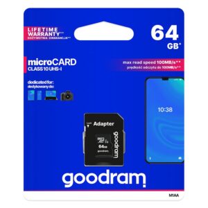 GOODRAM Memory MicroSD Κάρτα – 64GB με αντάπτορα UHS I CLASS 10 100MB/s