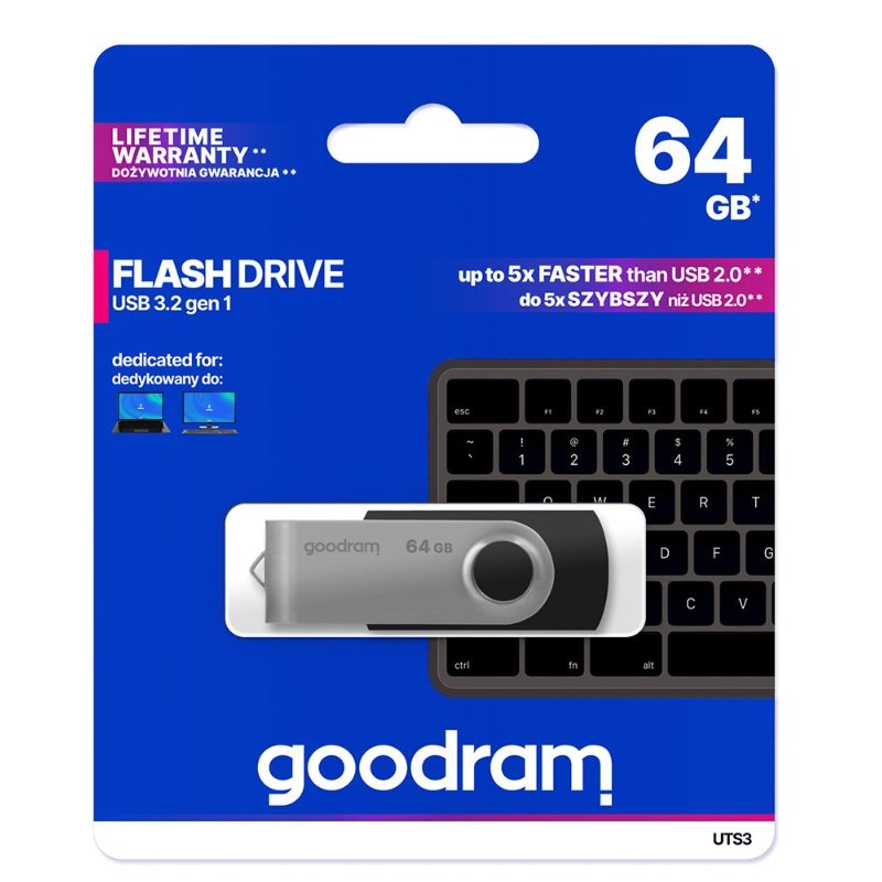 GOODRAM Pendrive UTS3 – 64GB USB 3.2 Μαύρο - Image 6